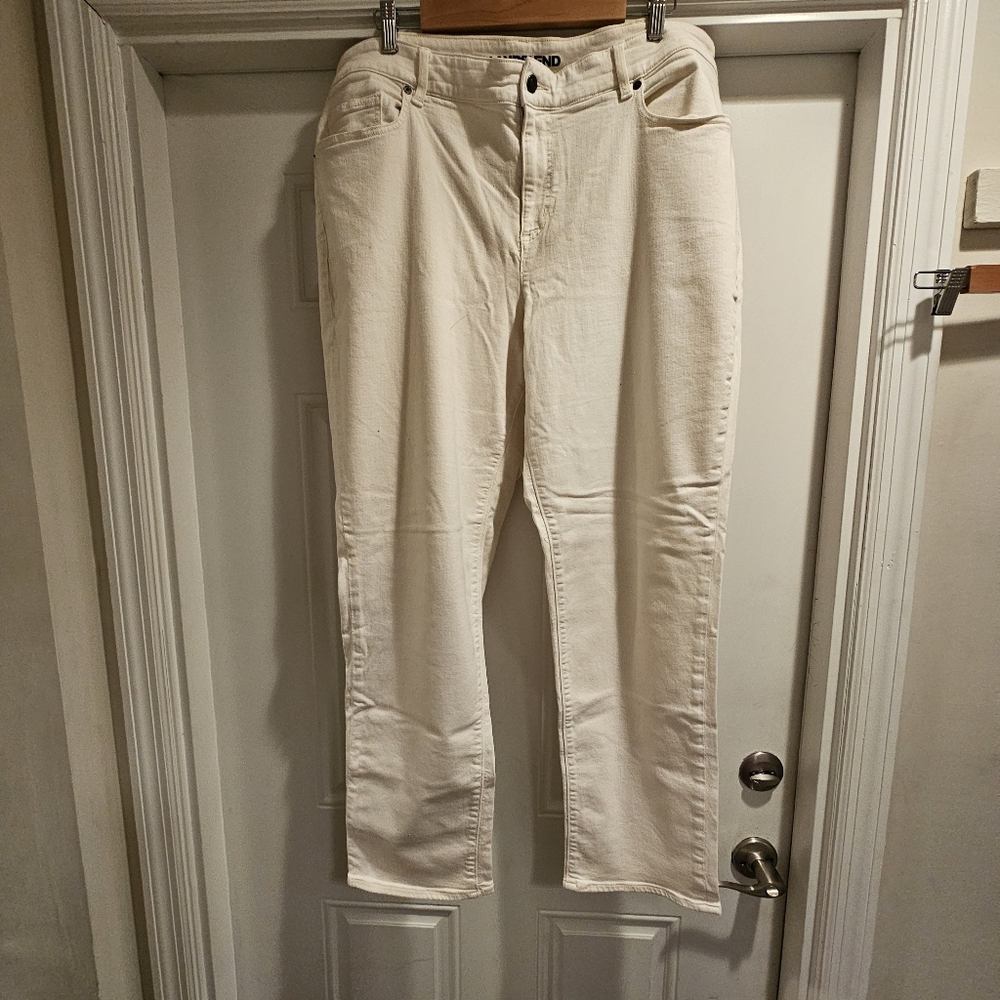 Lands End Creamy White Straight Leg Jeans